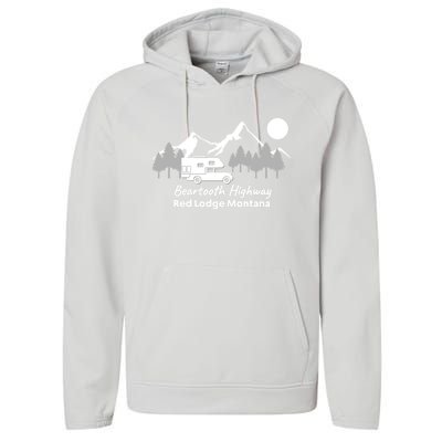 Beartooth Highway Red Lodge Montana Truck Camper Funny Gift Performance Fleece Hoodie