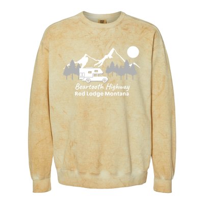 Beartooth Highway Red Lodge Montana Truck Camper Funny Gift Colorblast Crewneck Sweatshirt