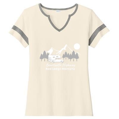 Beartooth Highway Red Lodge Montana Truck Camper Funny Gift Ladies Halftime Notch Neck Tee