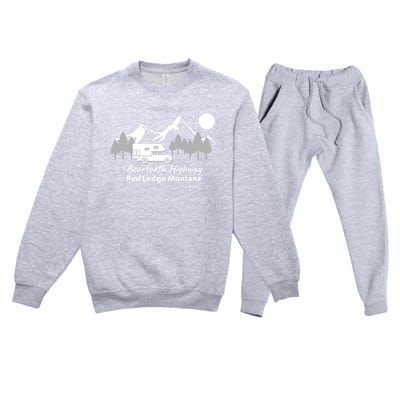 Beartooth Highway Red Lodge Montana Truck Camper Funny Gift Premium Crewneck Sweatsuit Set