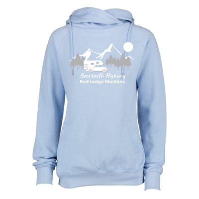 Beartooth Highway Red Lodge Montana Truck Camper Funny Gift Womens Funnel Neck Pullover Hood