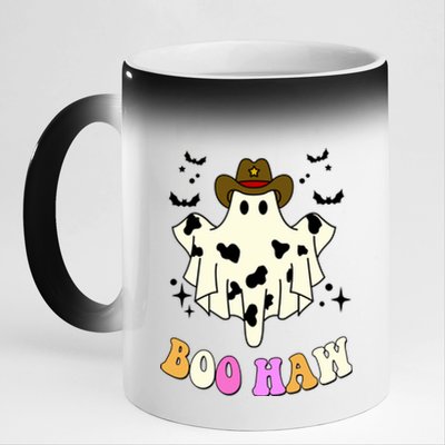 Boo Haw Retro Western Halloween 11oz Black Color Changing Mug