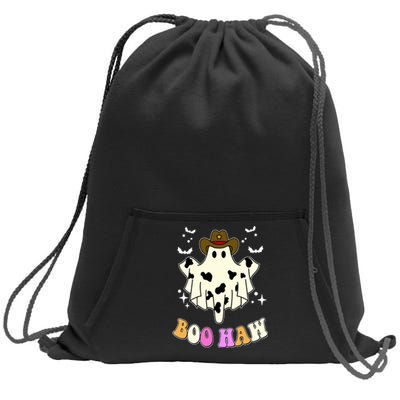 Boo Haw Retro Western Halloween Sweatshirt Cinch Pack Bag