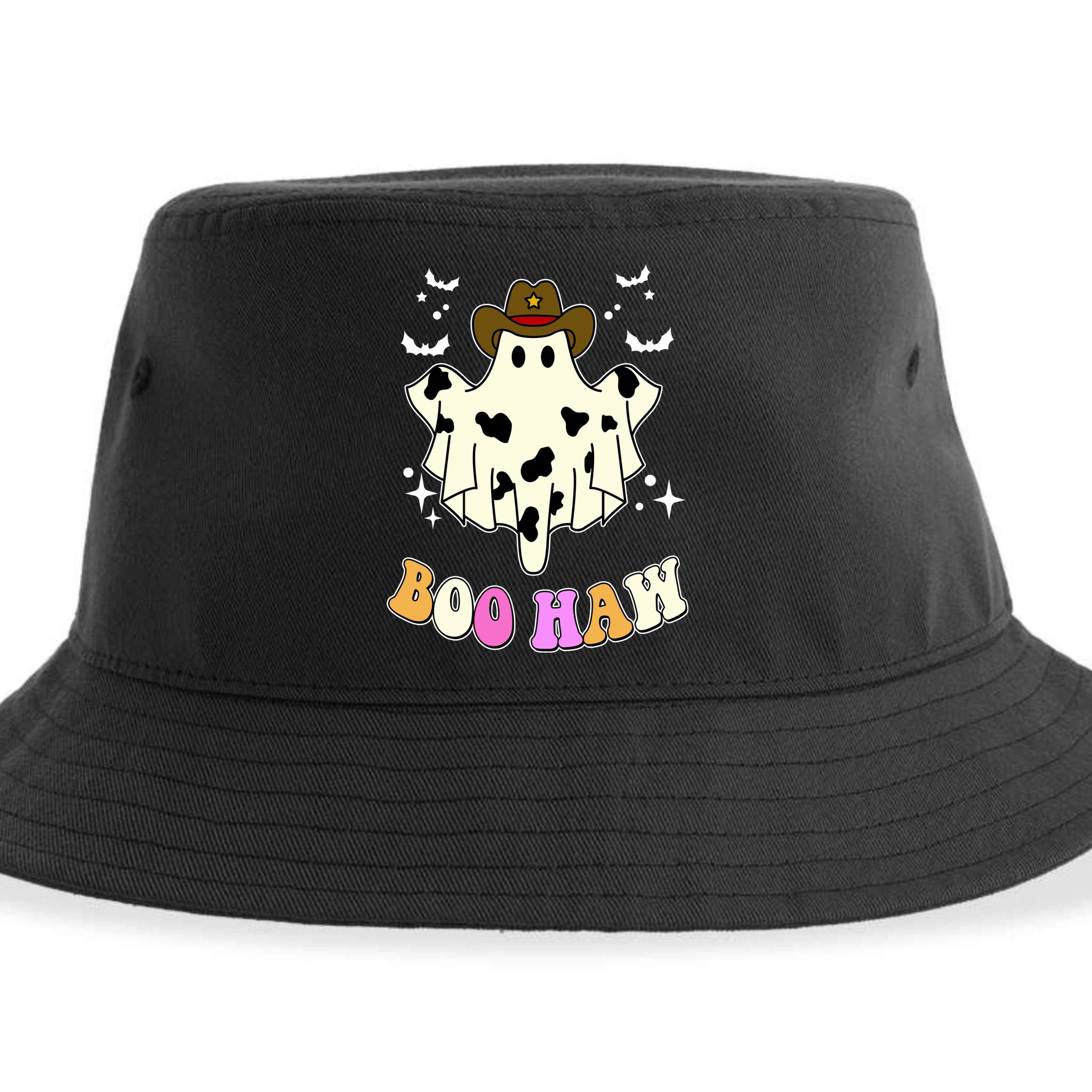 Boo Haw Retro Western Halloween Sustainable Bucket Hat