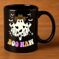 Boo Haw Retro Western Halloween 11oz C Handle Ceramic Mug