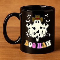 Boo Haw Retro Western Halloween 11oz C Handle Ceramic Mug