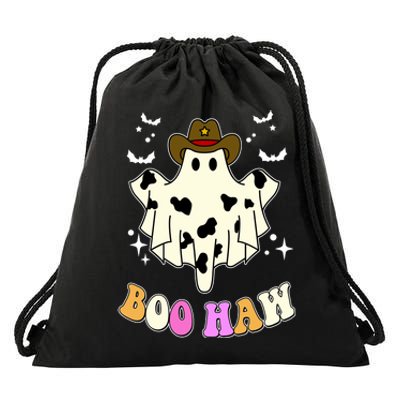 Boo Haw Retro Western Halloween Drawstring Bag