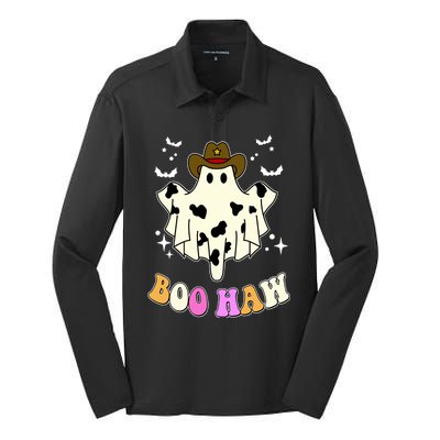 Boo Haw Retro Western Halloween Silk Touch Performance Long Sleeve Polo