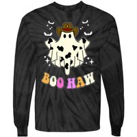 Boo Haw Retro Western Halloween Tie-Dye Long Sleeve Shirt