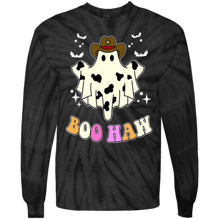 Boo Haw Retro Western Halloween Tie-Dye Long Sleeve Shirt