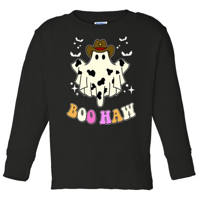 Boo Haw Retro Western Halloween Toddler Long Sleeve Shirt