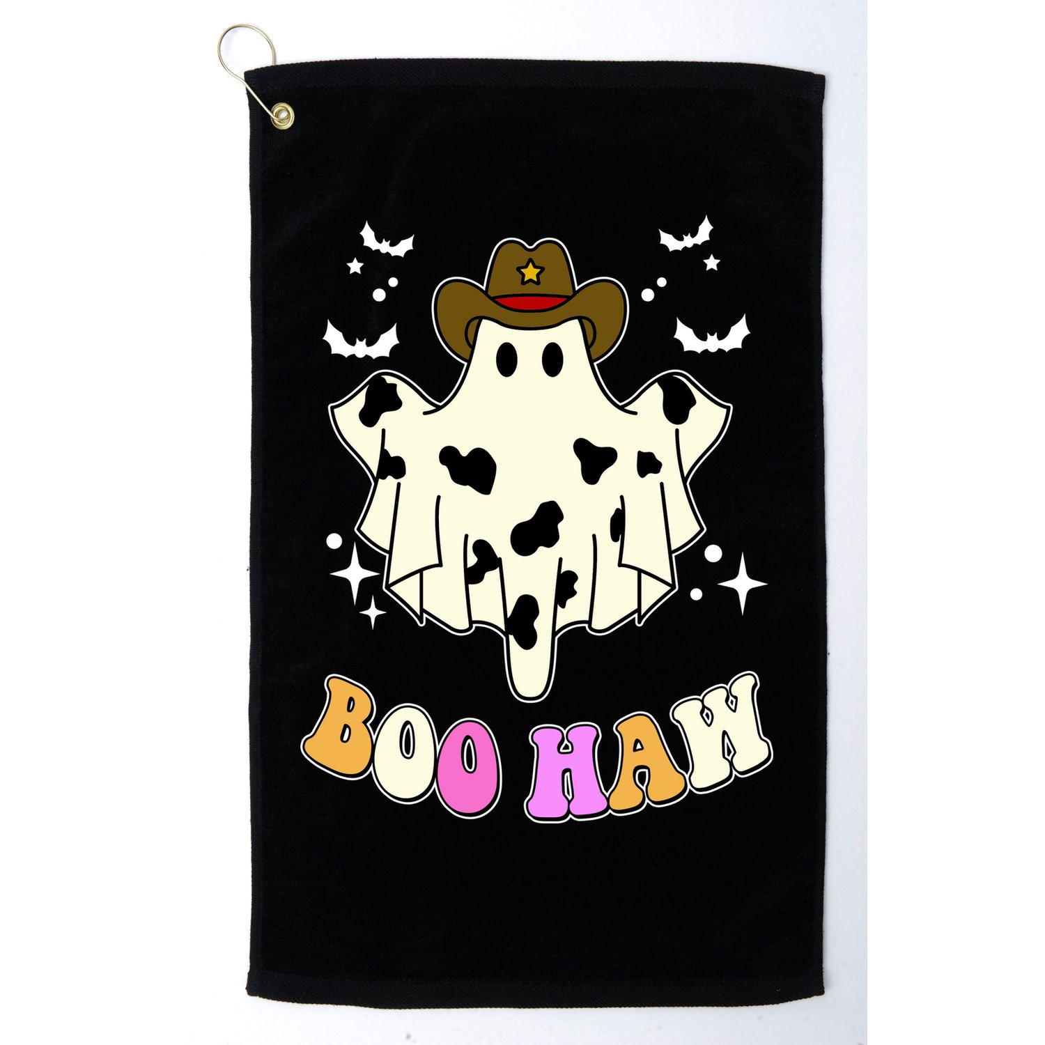 Boo Haw Retro Western Halloween Golf Towel