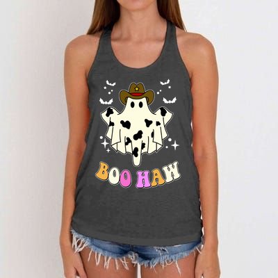 Boo Haw Retro Western Halloween Women's Knotted Racerback Tank