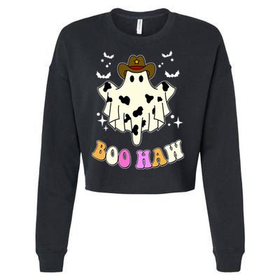 Boo Haw Retro Western Halloween Cropped Pullover Crew