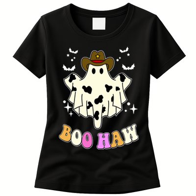 Boo Haw Retro Western Halloween Womens T-Shirt