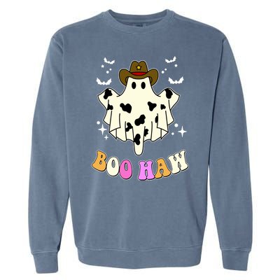 Boo Haw Retro Western Halloween Garment-Dyed Sweatshirt