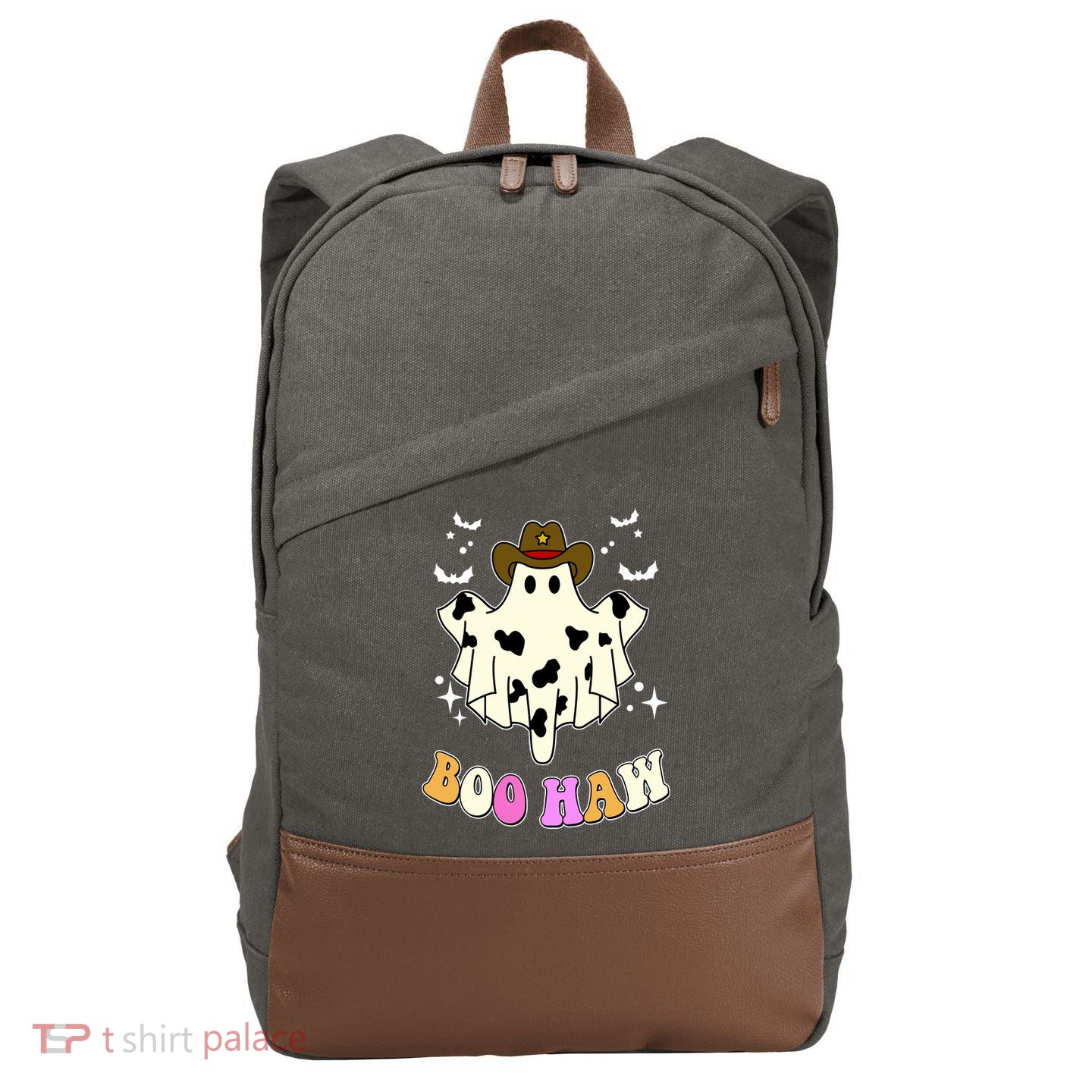 Boo Haw Retro Western Halloween Cotton Canvas Backpack