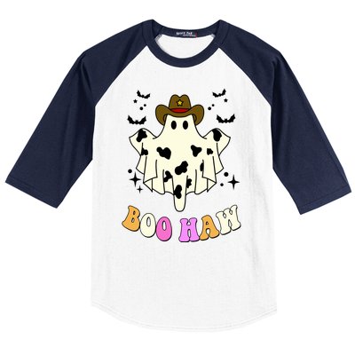 Boo Haw Retro Western Halloween Baseball Sleeve Shirt