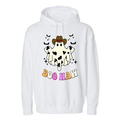 Boo Haw Retro Western Halloween Garment-Dyed Fleece Hoodie