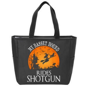 Basset Hound Rides Shotgun Dog Lover Party Zip Tote Bag