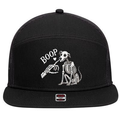 Boop Hand Skeleton And Dog 7 Panel Mesh Trucker Snapback Hat