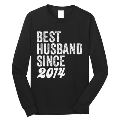 Best Husband Since 2014 Wedding Anniversary Husband Long Sleeve Shirt