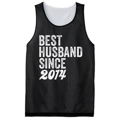 Best Husband Since 2014 Wedding Anniversary Husband Mesh Reversible Basketball Jersey Tank