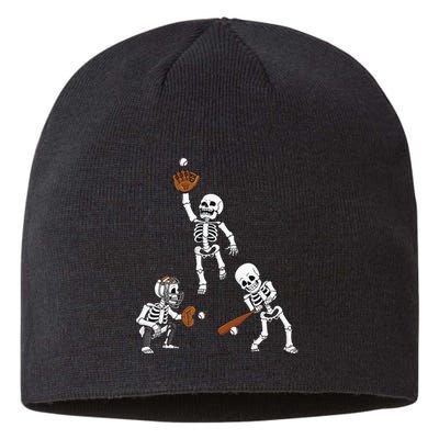 Baseball Halloween Skeletons Hitter Catcher Sustainable Beanie