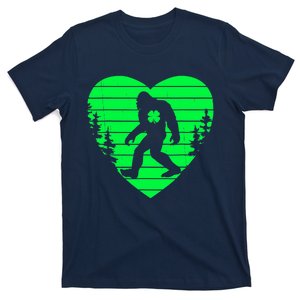 Bigfoot Heart Shamrock Day Boy Girl Love Sasquatch Irish T-Shirt