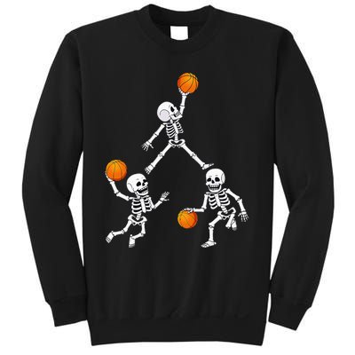 Basketball Halloween Skeleton Dunking Dribble Sweatshirt