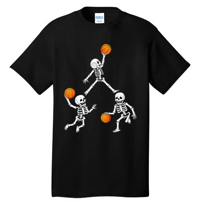 Basketball Halloween Skeleton Dunking Dribble Tall T-Shirt