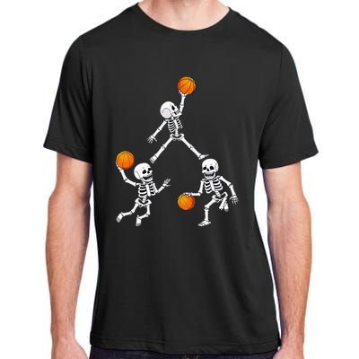 Basketball Halloween Skeleton Dunking Dribble Adult ChromaSoft Performance T-Shirt