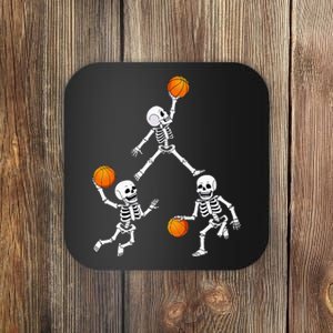 Basketball Halloween Skeleton Dunking Dribble Coaster