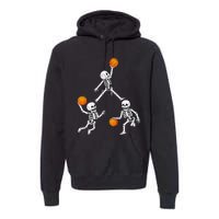 Basketball Halloween Skeleton Dunking Dribble Premium Hoodie