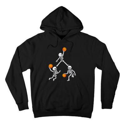 Basketball Halloween Skeleton Dunking Dribble Tall Hoodie