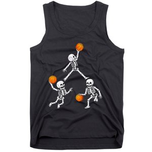 Basketball Halloween Skeleton Dunking Dribble Tank Top