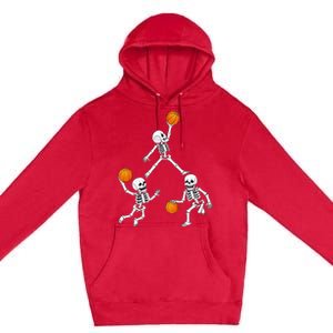 Basketball Halloween Skeleton Dunking Dribble Premium Pullover Hoodie