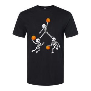 Basketball Halloween Skeleton Dunking Dribble Softstyle CVC T-Shirt