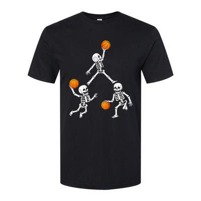 Basketball Halloween Skeleton Dunking Dribble Softstyle CVC T-Shirt