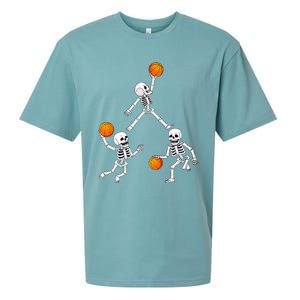 Basketball Halloween Skeleton Dunking Dribble Sueded Cloud Jersey T-Shirt