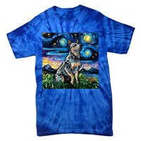 Blue Heeler Starry Night Australian Cattle Dog Art By Aja Cute Gift Tie-Dye T-Shirt