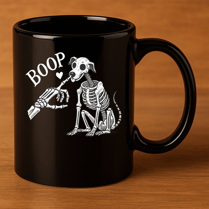 Boop Hand Skeleton And Dog 11oz C Handle Ceramic Mug