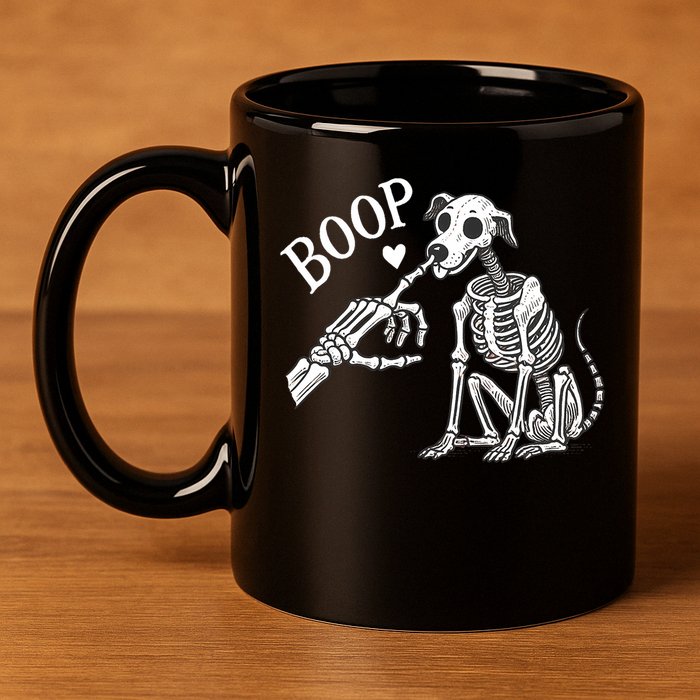 Boop Hand Skeleton And Dog 11oz C Handle Ceramic Mug