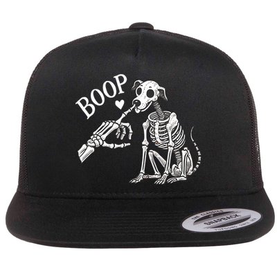 Boop Hand Skeleton And Dog Flat Bill Trucker Hat