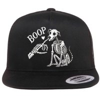 Boop Hand Skeleton And Dog Flat Bill Trucker Hat