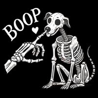 Boop Hand Skeleton And Dog Flat Bill Trucker Hat