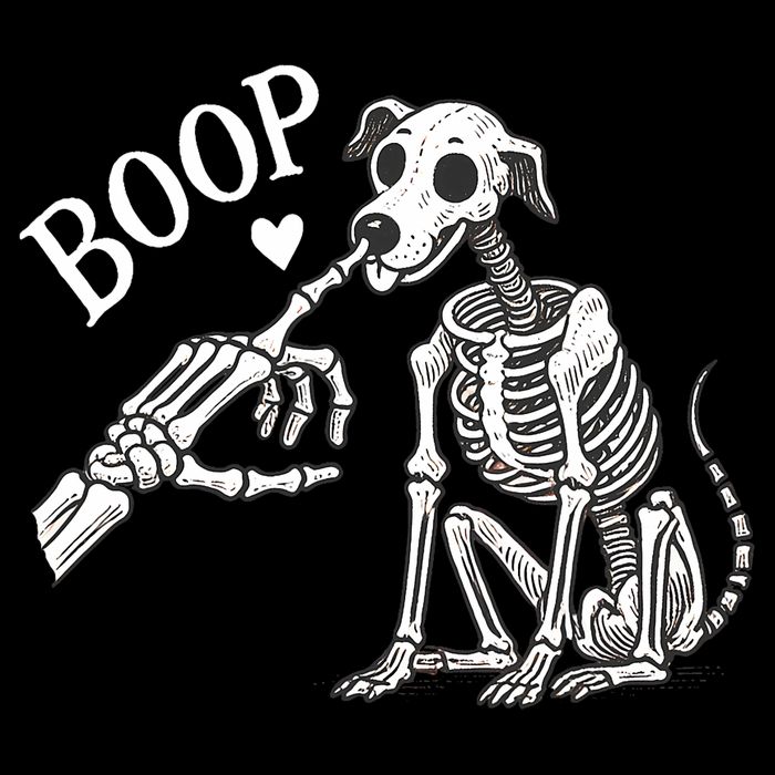 Boop Hand Skeleton And Dog Flat Bill Trucker Hat