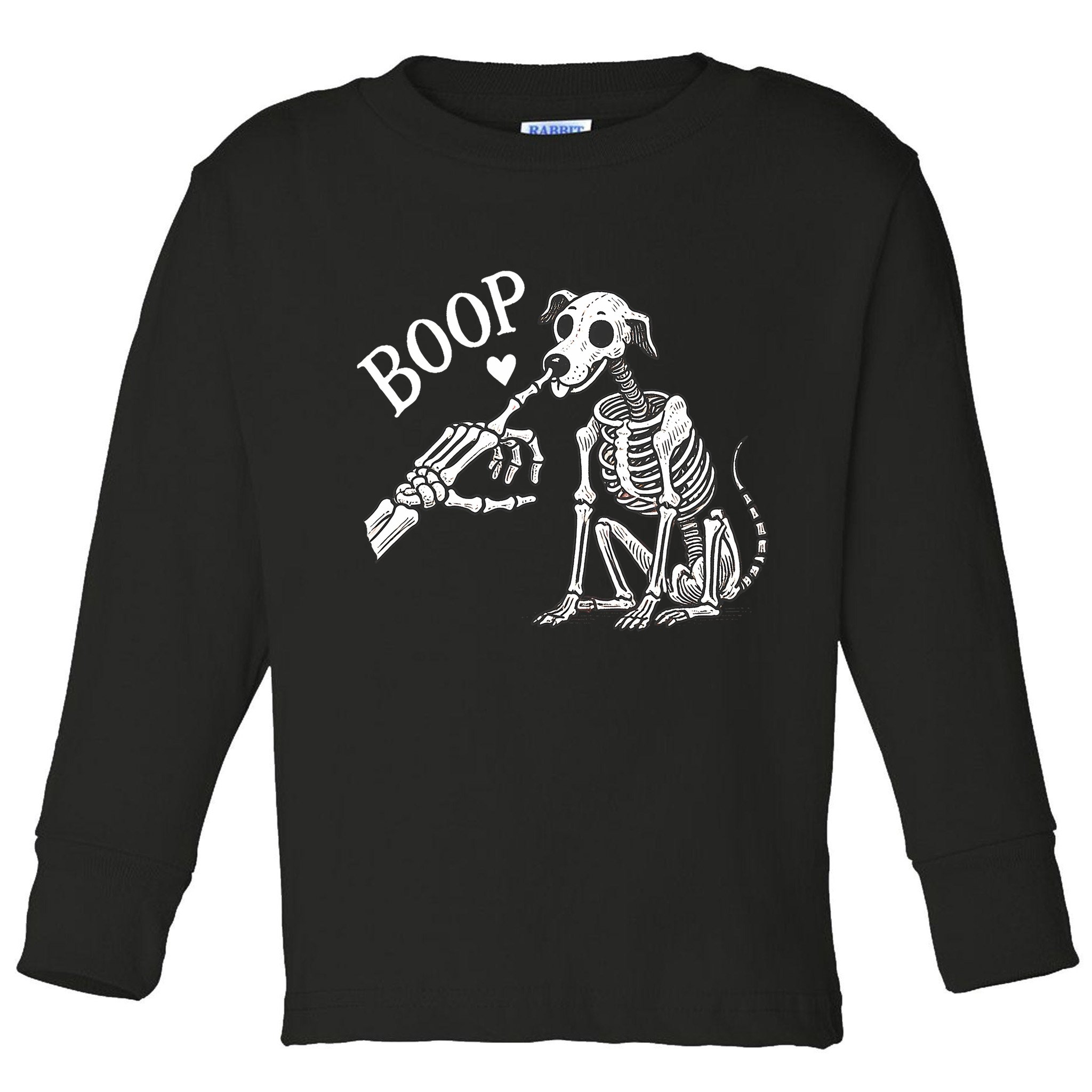 Boop Hand Skeleton And Dog Toddler Long Sleeve Shirt
