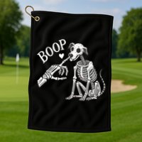 Boop Hand Skeleton And Dog Golf Towel