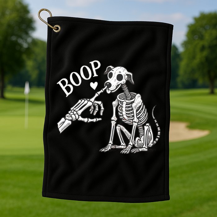 Boop Hand Skeleton And Dog Golf Towel